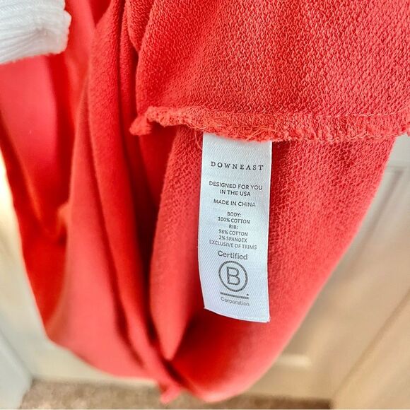 DownEast Red Dolman Sleeve Sundress coral orange red size medium - Picture 5 of 6